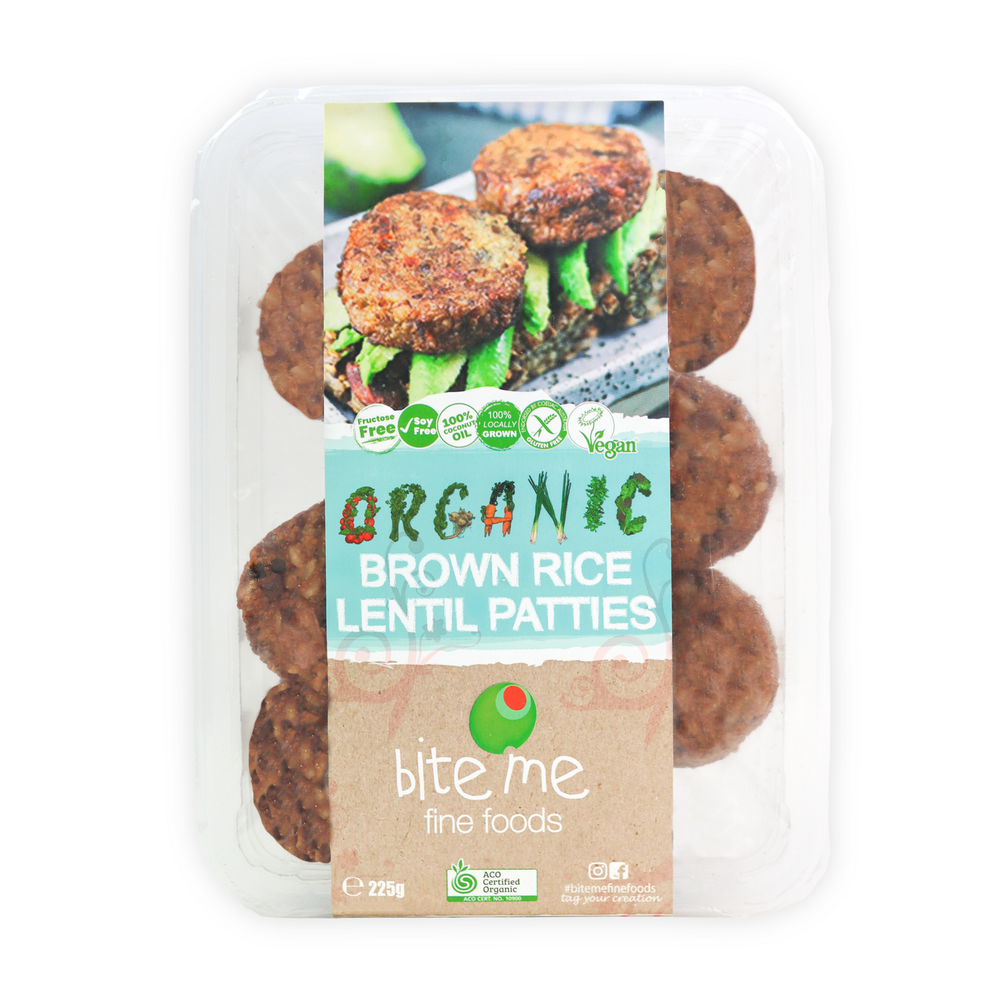 Bite Me Organic Brown Rice Lentil Patties