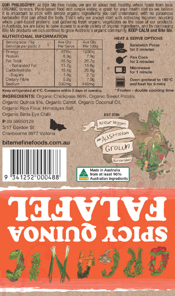 Bite Me Organic Spicy Quinoa Falafel